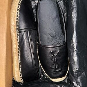 Yves Saint Laurent Black Espadrille Loafers for Women